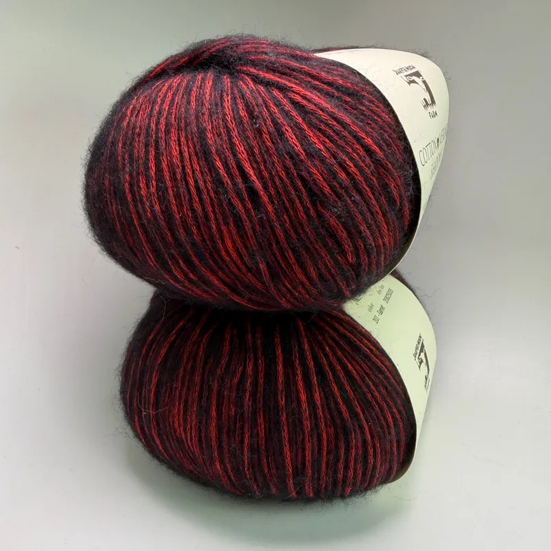 Lot of 2 Juniper Moon Farm Cotton Merino Shadows Yarn 207 Garnet Worsted 200g