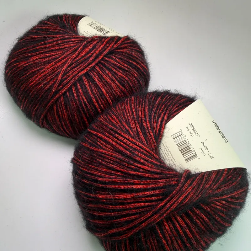 Lot of 2 Juniper Moon Farm Cotton Merino Shadows Yarn 207 Garnet Worsted 200g