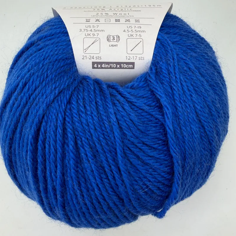 Ella Rae Cozy Soft Yarn Royal Color 19 Wool Blend 100g Skein 213yds DK Light 3