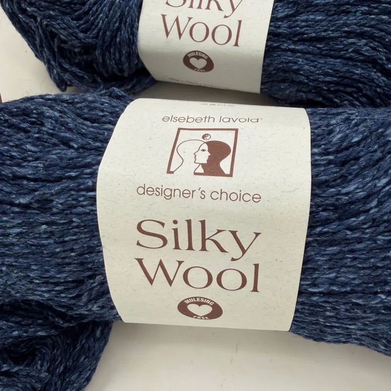 Elsebeth Lavold Silky Wool Yarn Prussian Blue 116 Lot of 3 Same Dye Lot 506 DK