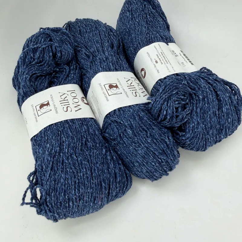 Elsebeth Lavold Silky Wool Yarn Prussian Blue 116 Lot of 3 Same Dye Lot 506 DK
