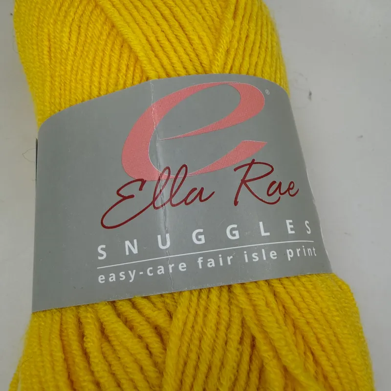 Ella Rae Snuggles Fair Isle Print Yarn Color 17 Yellow 100g Skein Light #3