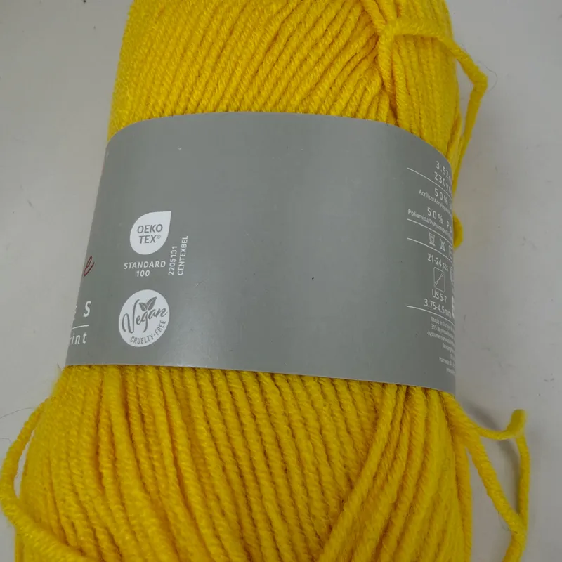 Ella Rae Snuggles Fair Isle Print Yarn Color 17 Yellow 100g Skein Light #3