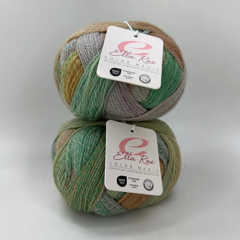 Lot of 2 Ella Rae Color Magic Yarn 512 Falling Leaves Superwash Wool Blend 460yd