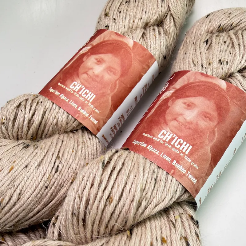 Lot of 2 CH'ICHI Euro Yarns Alpaca Linen Bamboo Tweed Yarn Shade 02 Cattail 100g