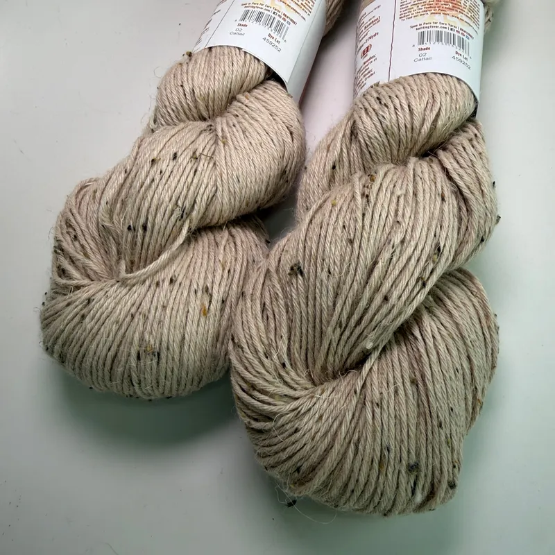 Lot of 2 CH'ICHI Euro Yarns Alpaca Linen Bamboo Tweed Yarn Shade 02 Cattail 100g