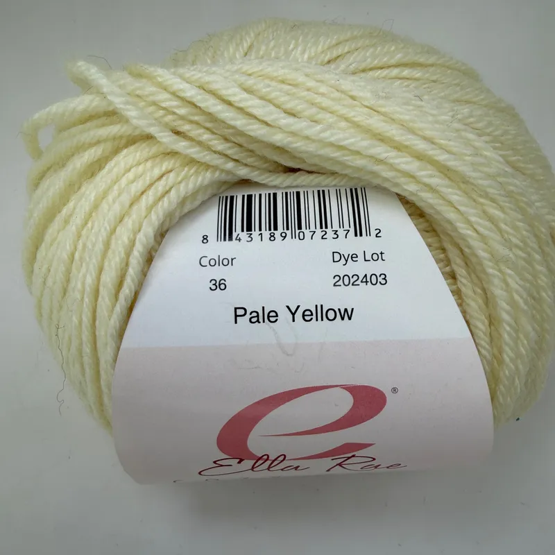 Ella Rae Cozy Soft Yarn Color 36 Pale Yellow 100g Skein DK Light 3 Wool Blend