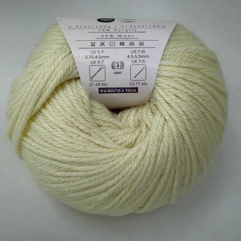 Ella Rae Cozy Soft Yarn Color 36 Pale Yellow 100g Skein DK Light 3 Wool Blend