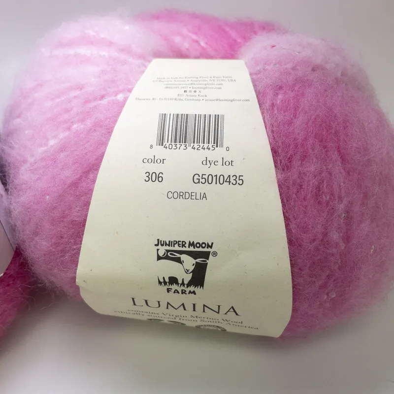 Pink Bulky Yarn Lot KFI Indulgence Brushed Merino + Juniper Moon Lumina