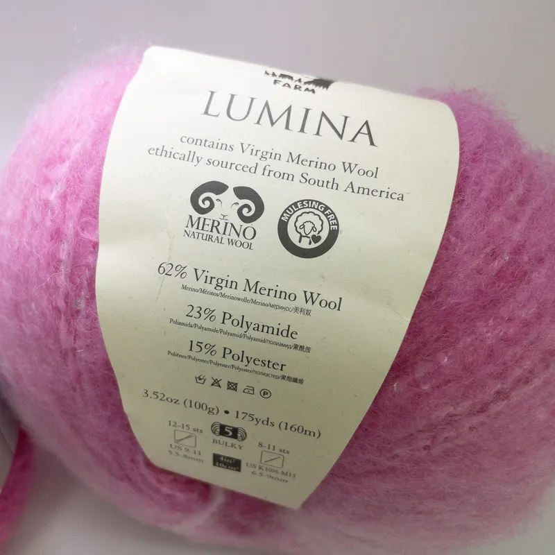 Pink Bulky Yarn Lot KFI Indulgence Brushed Merino + Juniper Moon Lumina