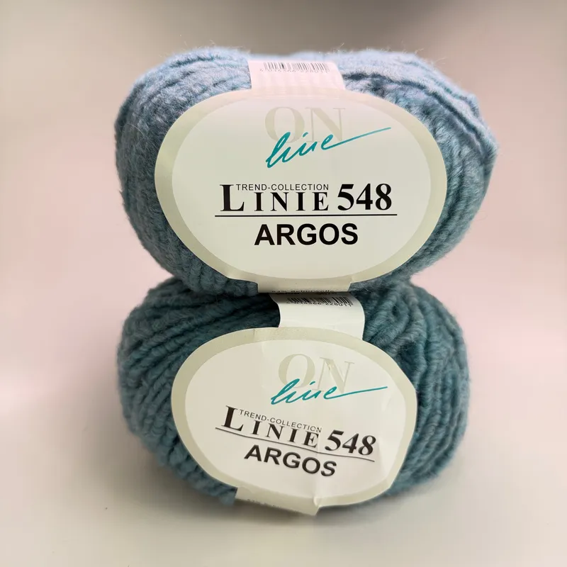 ON line Linie 548 Argos Yarn Farbe 0005 Blue Grey Marl Bulky 100g - Lot of 2