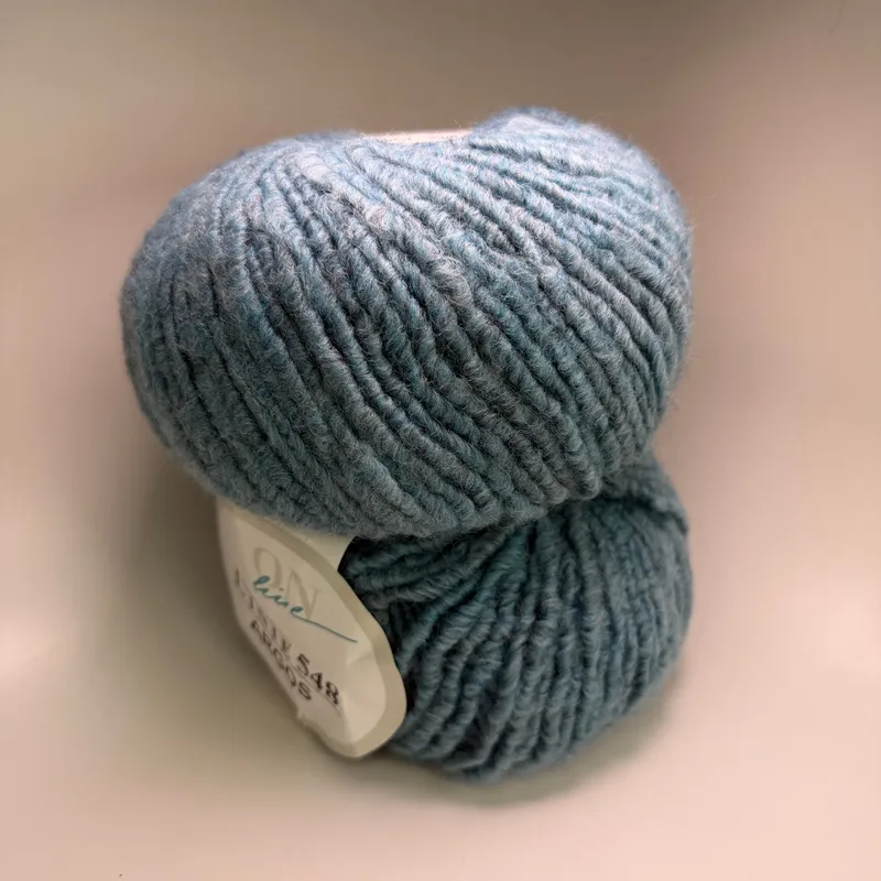 ON line Linie 548 Argos Yarn Farbe 0005 Blue Grey Marl Bulky 100g - Lot of 2