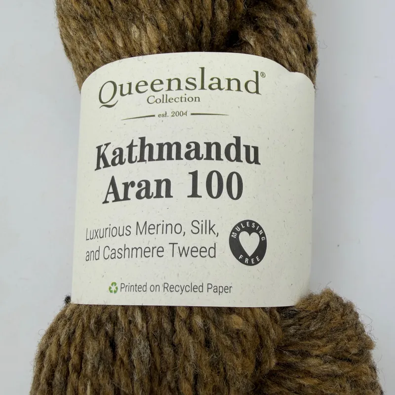 Queensland Collection Kathmandu Aran 100 Yarn Wool Silk Cashmere 66 Honey Wheat
