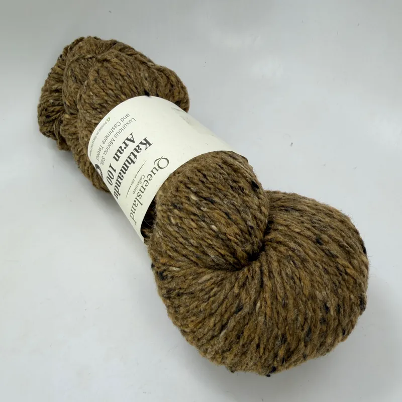 Queensland Collection Kathmandu Aran 100 Yarn Wool Silk Cashmere 66 Honey Wheat