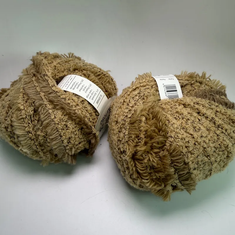 Lot of 2 ONline Linie 267 Fastoso Yarn Farbe 0003 Tan Camel 50g Skeins Wool