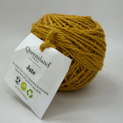 Queensland Collection 100% Jute Yarn 100g Color 02 Brawny Golden Yellow DK