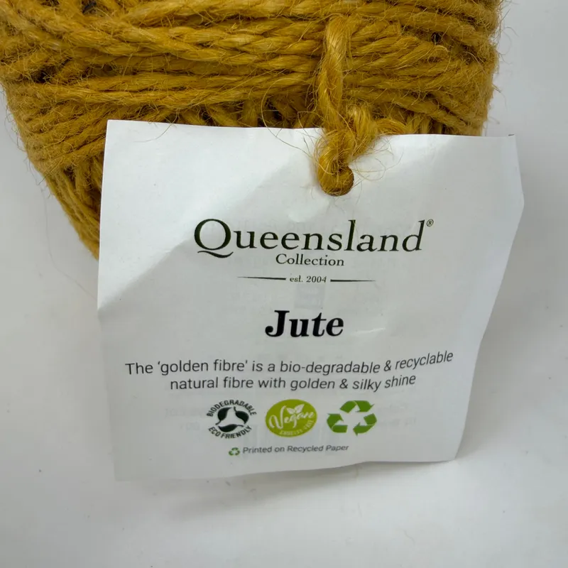 Queensland Collection 100% Jute Yarn 100g Color 02 Brawny Golden Yellow DK