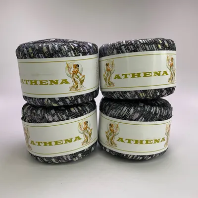 Lot of 4 Athena Ladder Yarn Color 29 Multi Metallic Trellis Ribbon Made in Italy
