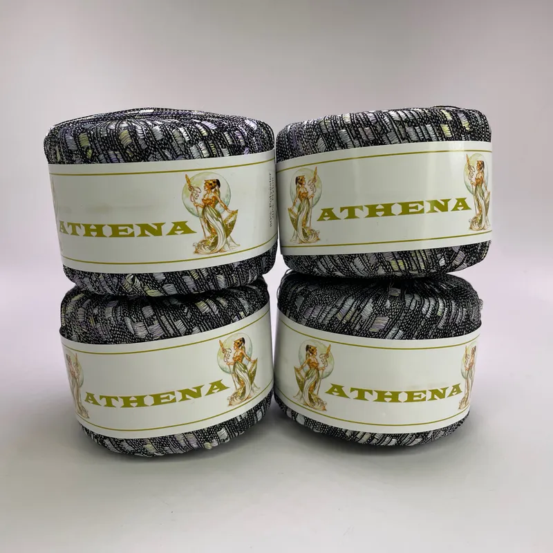 Lot of 4 Athena Ladder Yarn Color 29 Multi Metallic Trellis Ribbon Made in Italy