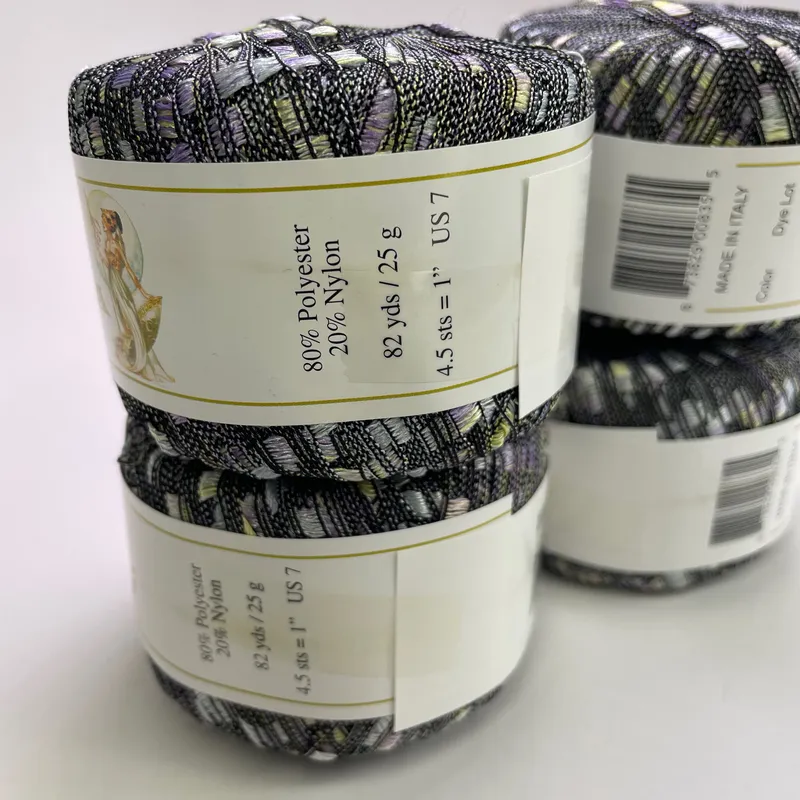 Lot of 4 Athena Ladder Yarn Color 29 Multi Metallic Trellis Ribbon Made in Italy