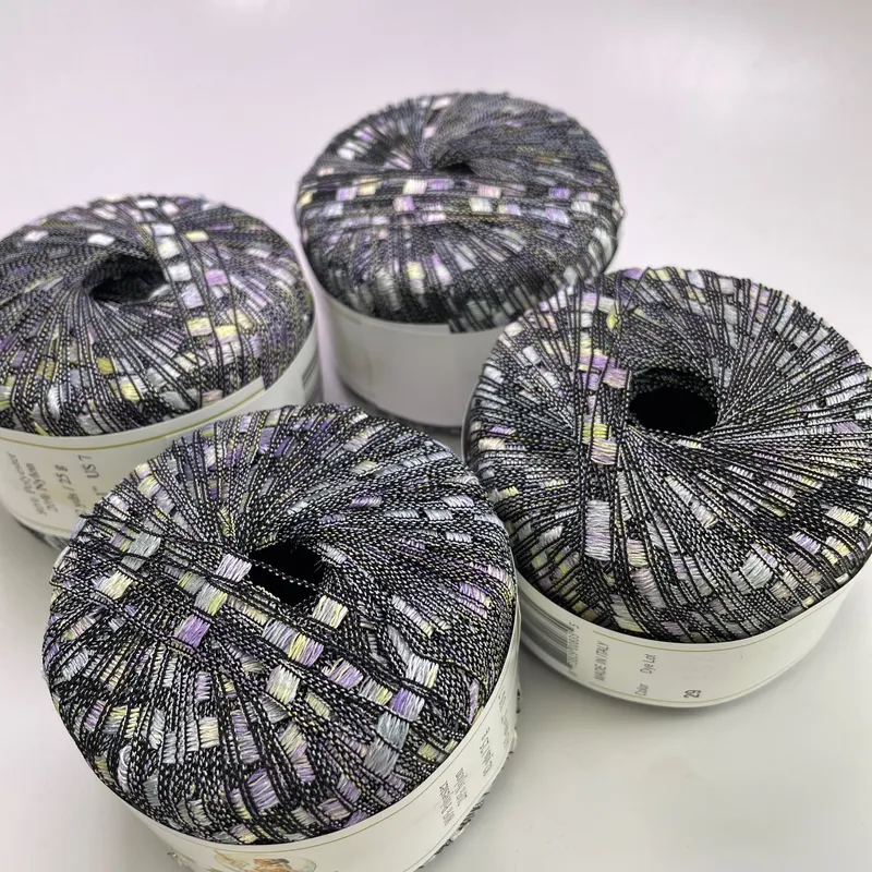 Lot of 4 Athena Ladder Yarn Color 29 Multi Metallic Trellis Ribbon Made in Italy
