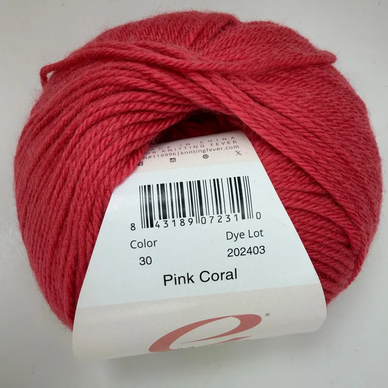 Ella Rae Cozy Soft Yarn Color 30 Pink Coral 100g Skein DK Weight Wool Blend