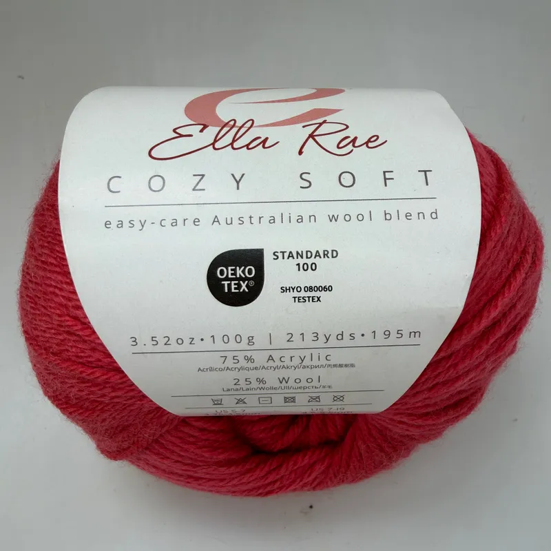 Ella Rae Cozy Soft Yarn Color 30 Pink Coral 100g Skein DK Weight Wool Blend