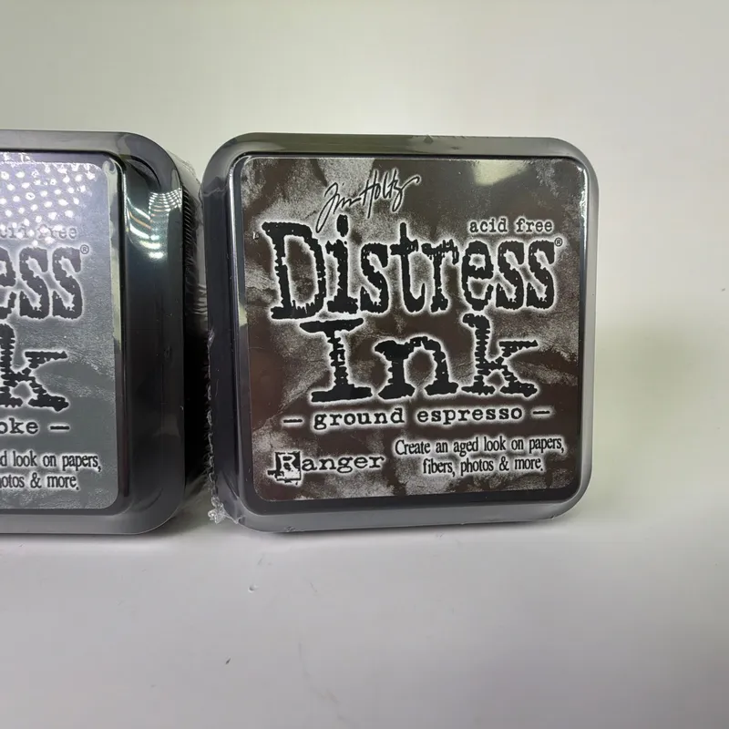 Lot of 2 Ranger Tim Holtz Distress Ink Pads - Hickory Smoke & Ground Espresso