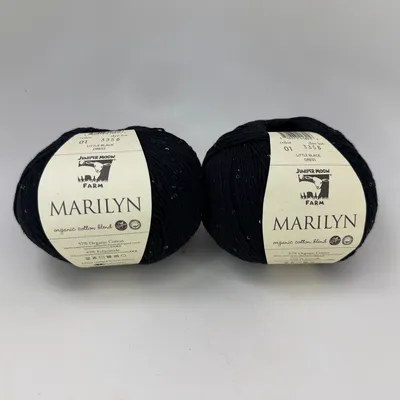 Juniper Moon Farm Marilyn Yarn Lot of 2 Color 01 Little Black Dress Sequins 100g