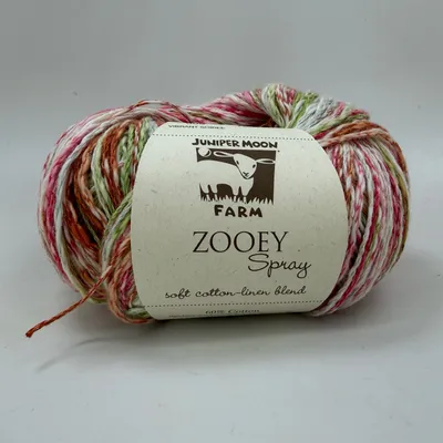 Juniper Moon Farm Zooey Spray Yarn 100g Color 308 Vibrant Soiree Cotton Linen
