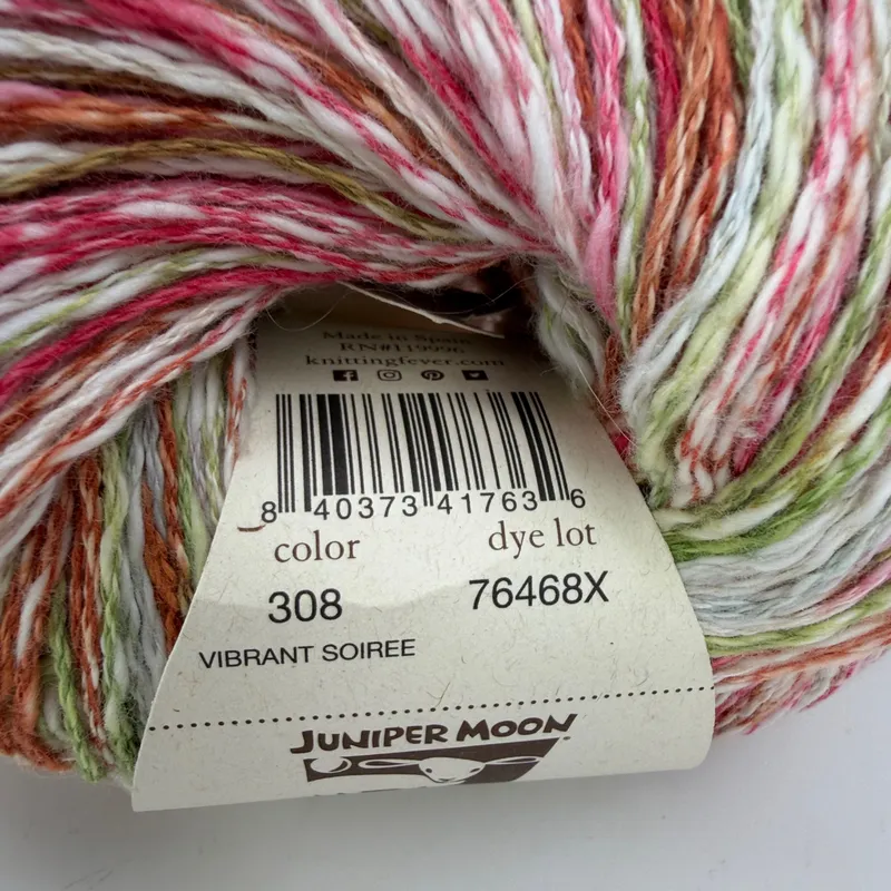 Juniper Moon Farm Zooey Spray Yarn 100g Color 308 Vibrant Soiree Cotton Linen