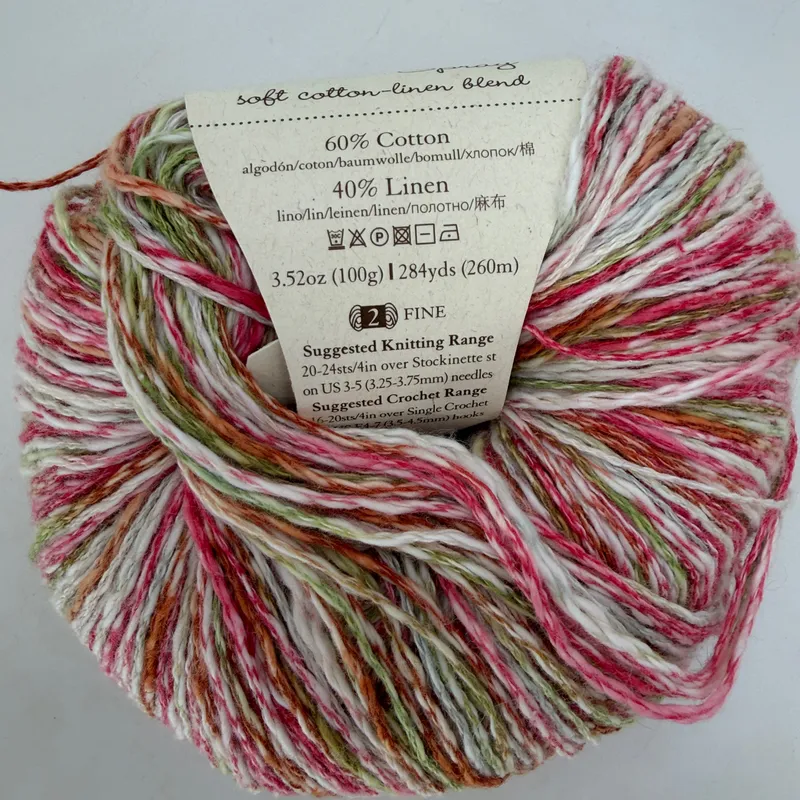 Juniper Moon Farm Zooey Spray Yarn 100g Color 308 Vibrant Soiree Cotton Linen