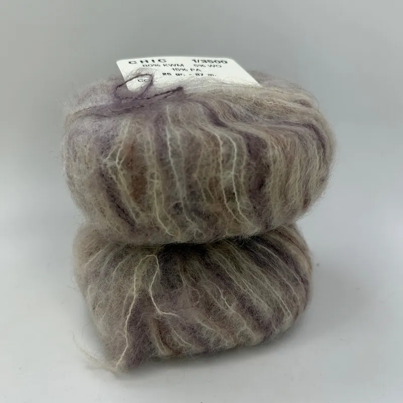 Lot of 2 CHIC 1/3500 Kid White Mohair Wool Blend Yarn 25g 87m Col 605 Lot 207