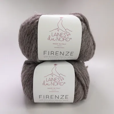 Laines du Nord Firenze Yarn Lot of 2 Skeins Color 4 Taupe Merino Wool Italy
