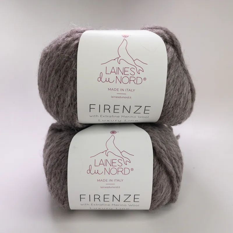 Laines du Nord Firenze Yarn Lot of 2 Skeins Color 4 Taupe Merino Wool Italy
