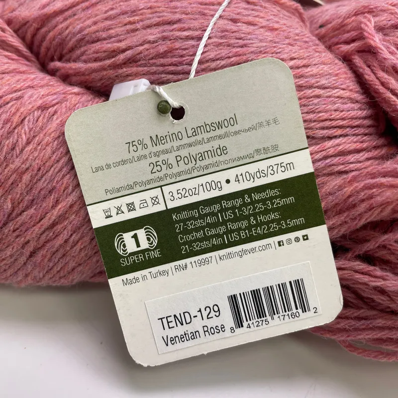 Lot of 2 Queensland Collection Tenderfoot Yarn Venetian Rose TEND-129 Merino