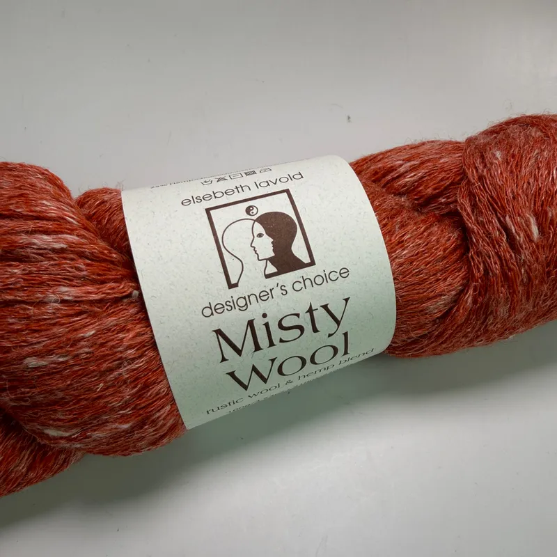 Elsebeth Lavold Misty Wool Yarn Color 12 Scarlet 100g Hank Wool Hemp Blend