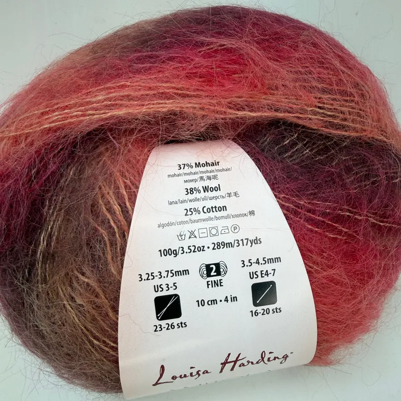 Louisa Harding Amitola Brush Yarn Color 354 Ember 100g 317yds Mohair Wool Blend
