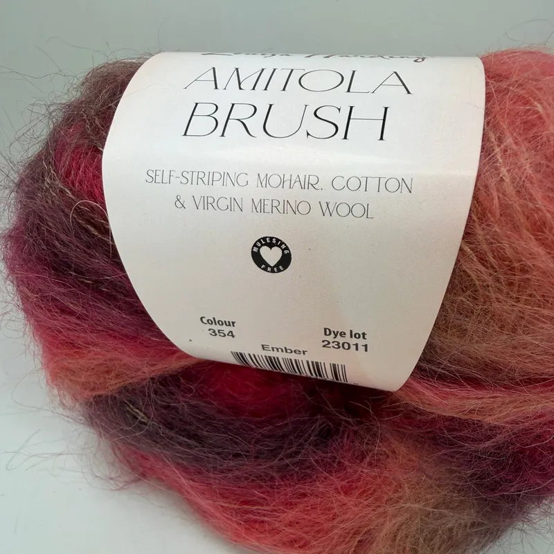 Louisa Harding Amitola Brush Yarn Color 354 Ember 100g 317yds Mohair Wool Blend