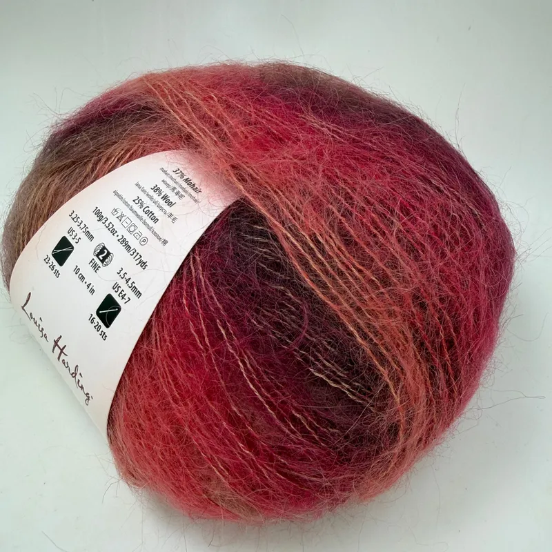 Louisa Harding Amitola Brush Yarn Color 354 Ember 100g 317yds Mohair Wool Blend