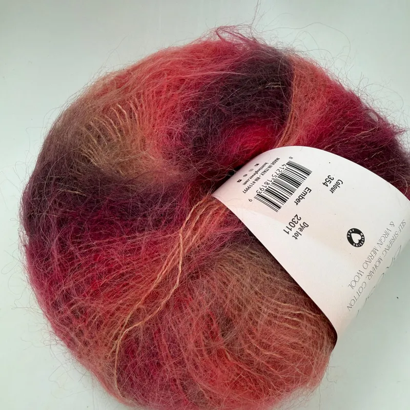Louisa Harding Amitola Brush Yarn Color 354 Ember 100g 317yds Mohair Wool Blend