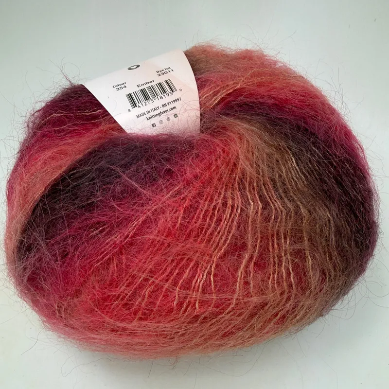 Louisa Harding Amitola Brush Yarn Color 354 Ember 100g 317yds Mohair Wool Blend