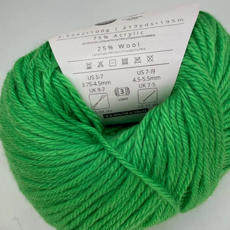 Ella Rae Cozy Soft Yarn Spearmint Color 54 Wool Blend 100g Skein DK Weight
