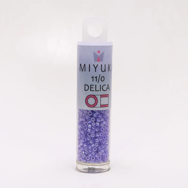 Miyuki Delica 11/0 Lined Crystal/Purple DB249 7.2g Tube