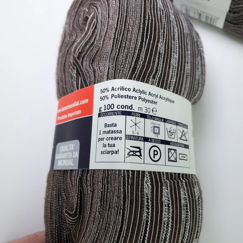 Mondial Trilly Ruffle Scarf Ribbon Yarn 0821 Lot of 2
