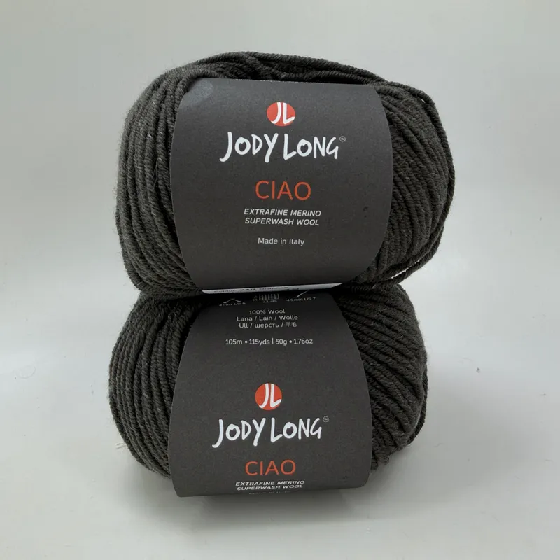 Jody Long Ciao Extrafine Merino Superwash Wool Yarn Lot of 2 - 030 Graphite