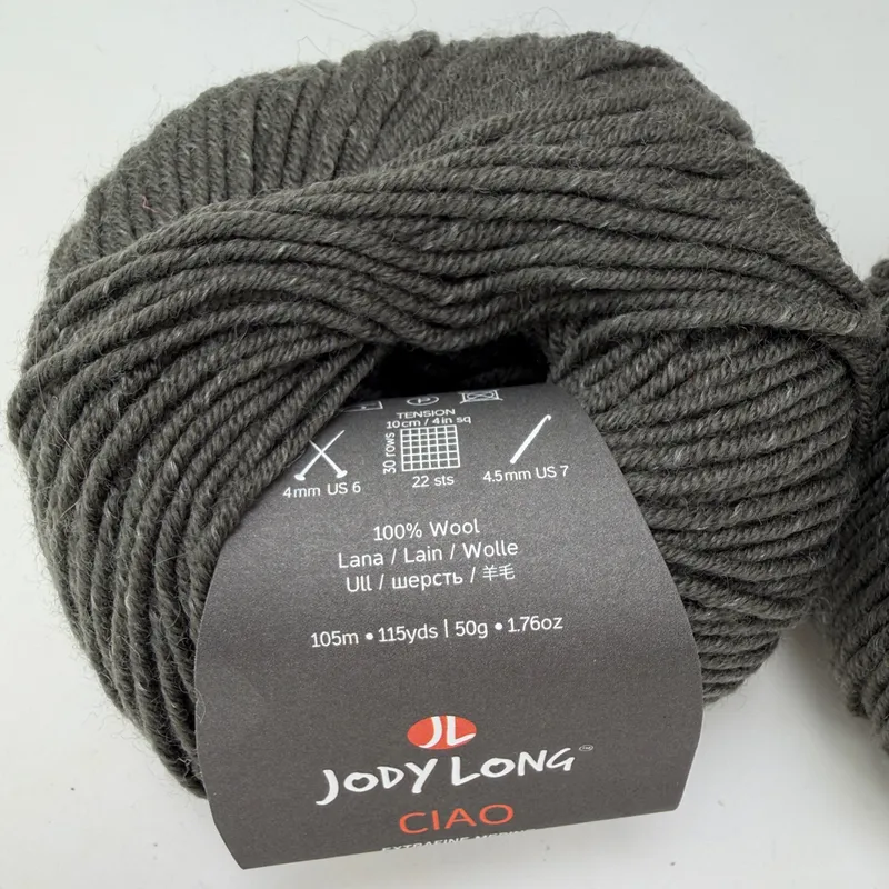 Jody Long Ciao Extrafine Merino Superwash Wool Yarn Lot of 2 - 030 Graphite
