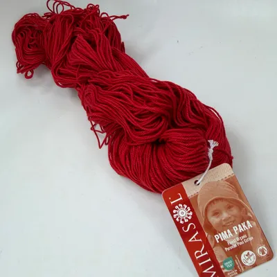 Mirasol Pima Paka Yarn 100% Organic Peruvian Pima Cotton 100g Hank 1008 Carmine