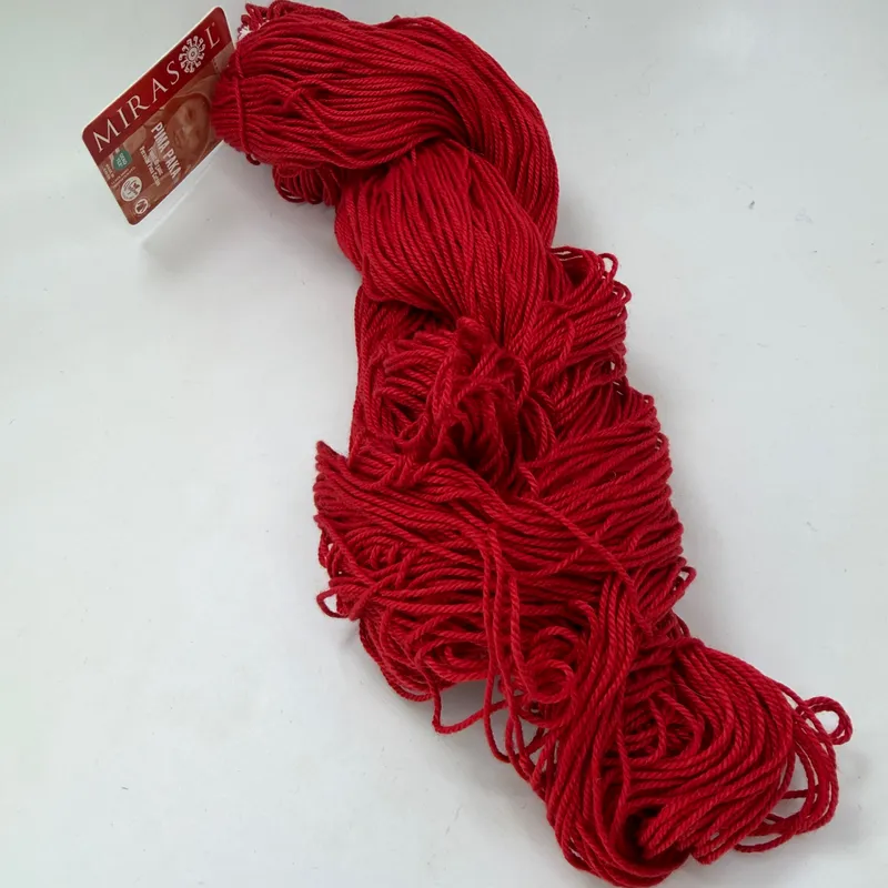 Mirasol Pima Paka Yarn 100% Organic Peruvian Pima Cotton 100g Hank 1008 Carmine