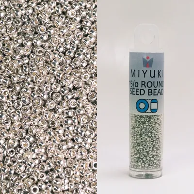 Miyuki 15/0 Seed Beads Galv Silver 8.2g Tube Japanese Glass